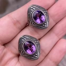 Antiqued Amethyst Ring