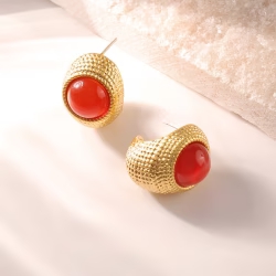 Red agate studs