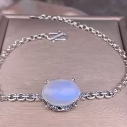 Oval cut Blue Moonstone Bracelet