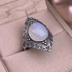 Personalized Blue Moonstone Ring