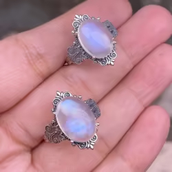 Pure Blue Moonstone Ring