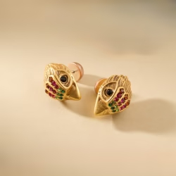 Peacock head studs