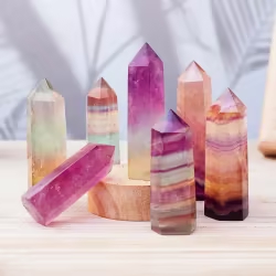 Multicolored Fluorite Crystal Column