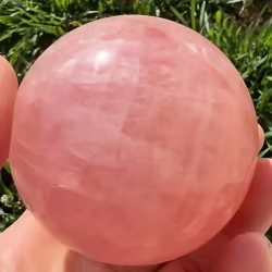 Natural Pink Crystal Sphere Ornament