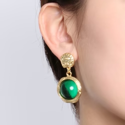 Green-colored earrings