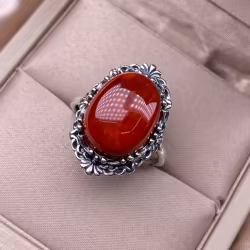 Elegant South Red Agate Ring