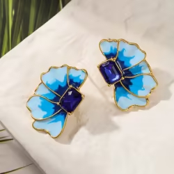 Blue Petal Studs