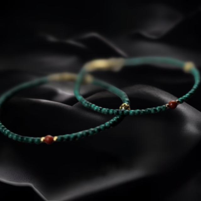 Malachite and South Red Agate Bracelet