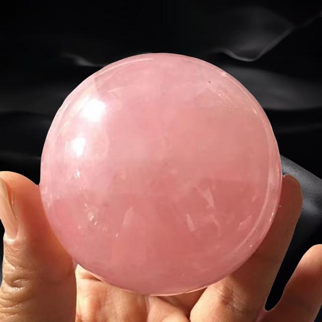 Natural Pink Crystal Sphere Ornament