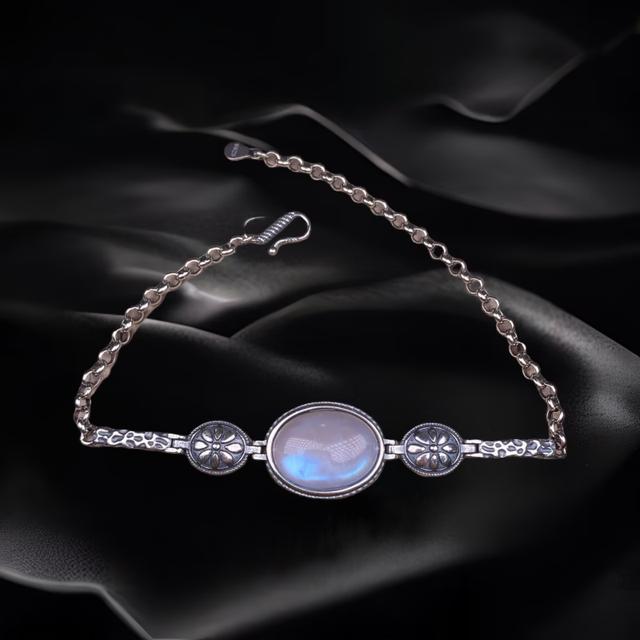 Sterling Silver Blue Moonstone Bracelet