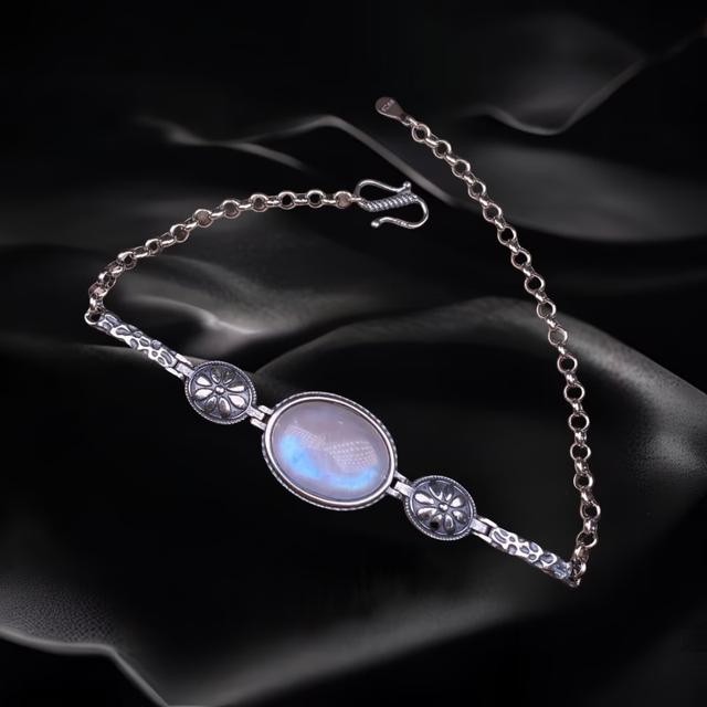 Sterling Silver Blue Moonstone Bracelet