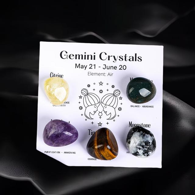 Zodiac crystal raw stones.