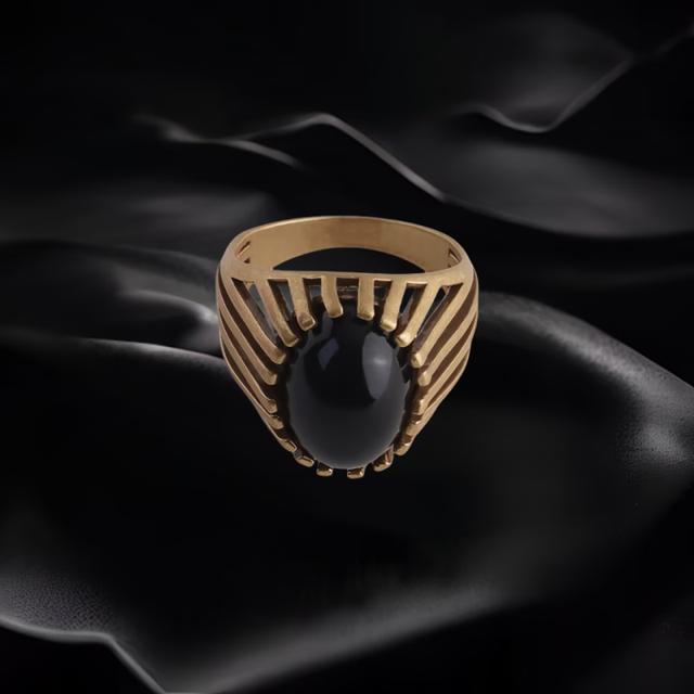 Black Agate Ring