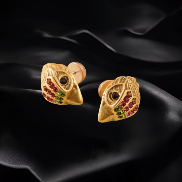 Peacock head studs