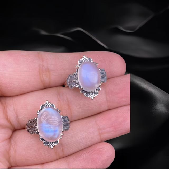 Pure Blue Moonstone Ring