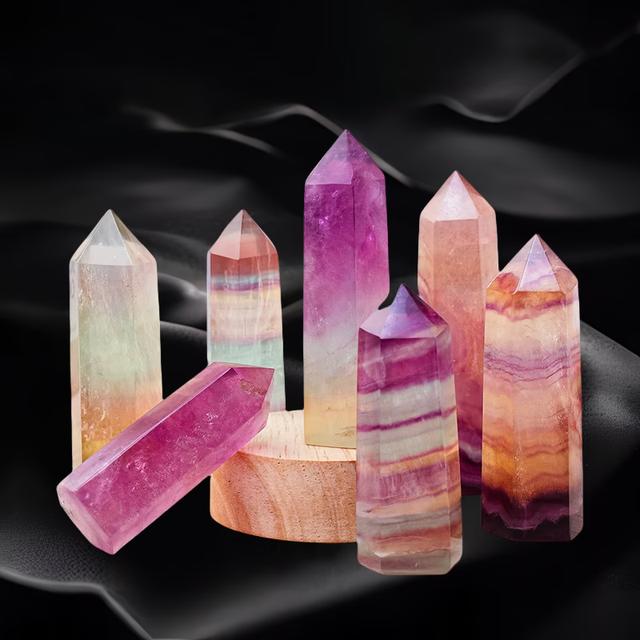 Multicolored Fluorite Crystal Column