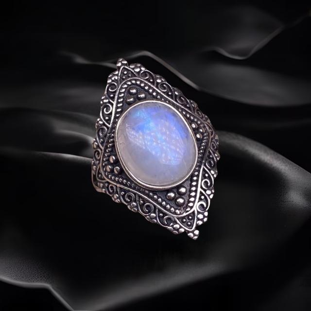 Personalized Blue Moonstone Ring