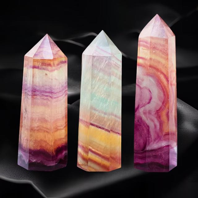 Multicolored Fluorite Crystal Column