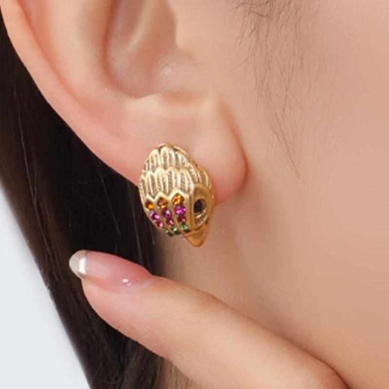 Peacock head studs